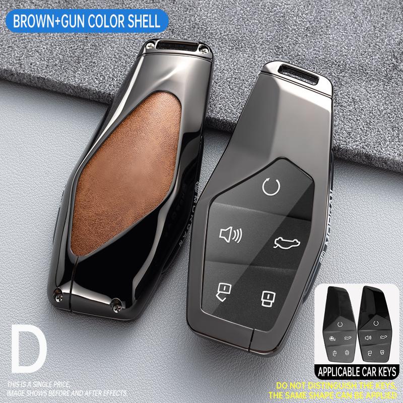 

Car Key Case Bag For MG ONE 2022 2023 2024 Keyless Entry Smart Remote Key Protection Shell коричневый
