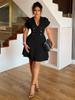 Elegant Women's Plus Size Solid Color Dress - X6085
