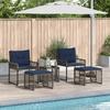 Garden Furniture Set with Cushions 5 pcs Grey and Navy Blue