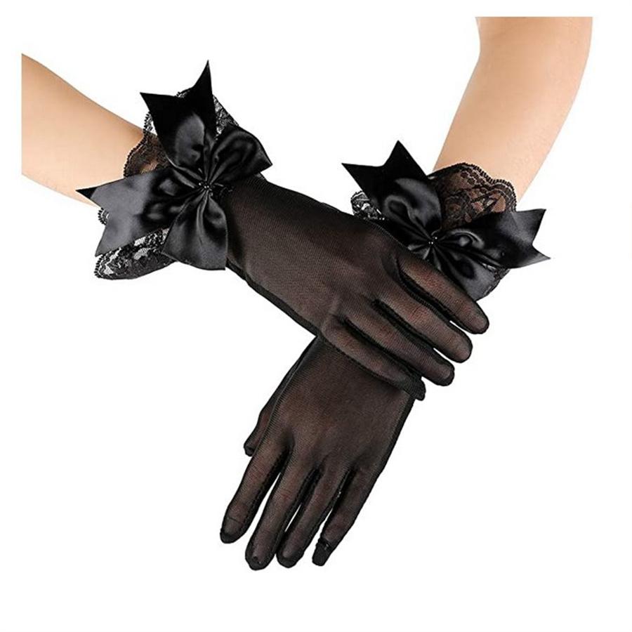 Women's Vintage Lace Bow Gloves for Evening Party Prom
