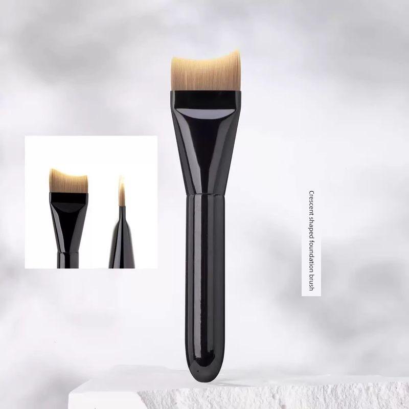 

Flat Foundation Brush with Palette, Black Pineapple Puff Three-Piece Set, Non-Absorbent, for Professional Makeup Artists 119 Crescent Foundation Brush [Upgraded Bristles]