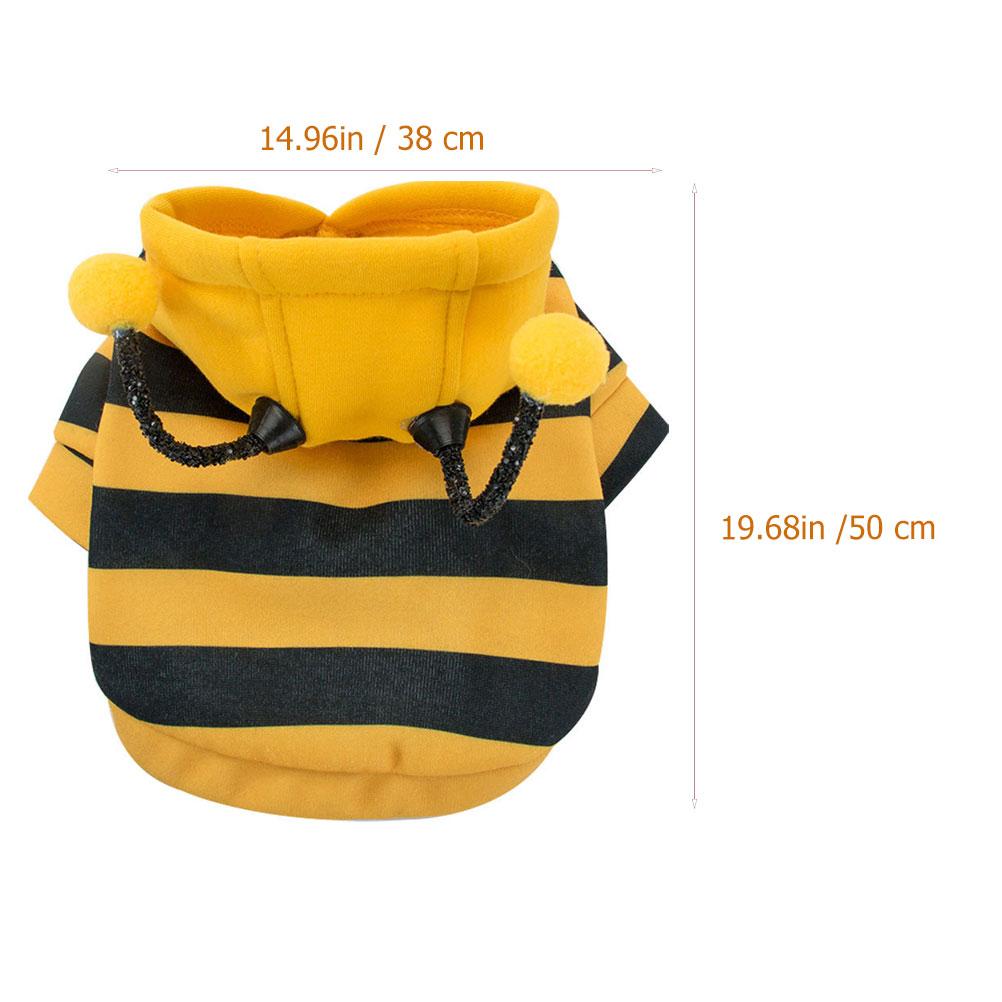 Fleece Pet Dog Warm Clothes Adorable Bee Costume Winter Outdoor Wear Stylish Outfit For Small Medium Dogs Pet Garment
