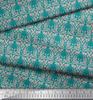 Soimoi Red Japan Crepe Satin Fabric Palmette Damask Decor Fabric Printed Metre 42 Inch