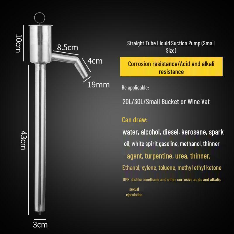 Hand-Cranked Stainless Steel Oil and Water Siphon Pump with 200L Steel Wire Hose