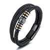 Anti Tarnish Stavros Stainless Steel Leather Black Bracelet for Men | Hand Bands for Boys | Wrist Bracelets for Man | Fashion Jewellery Accessories |