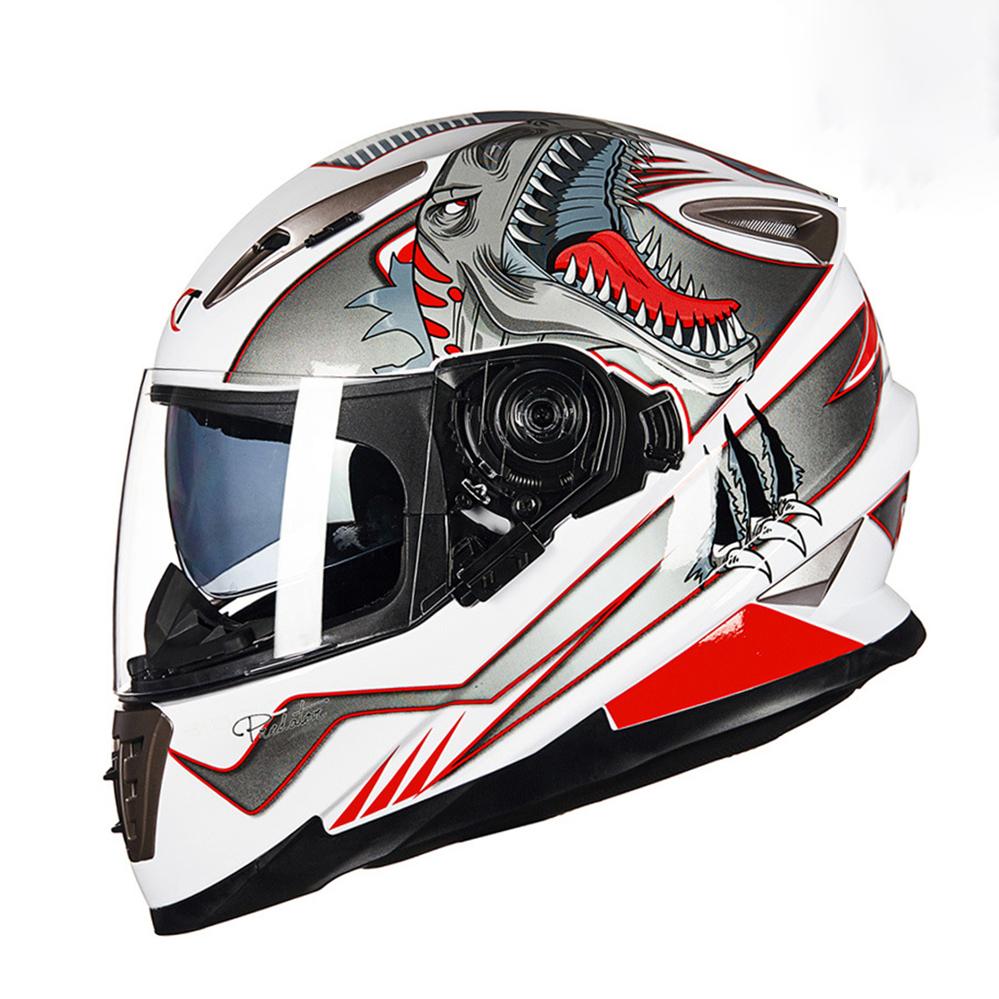 Full Face Motorcycle Helmet Dual Lens Winter Safety Anti-Fog Waterproof Motocross HelmetRiding Motorbike Helmet Men Women DOT