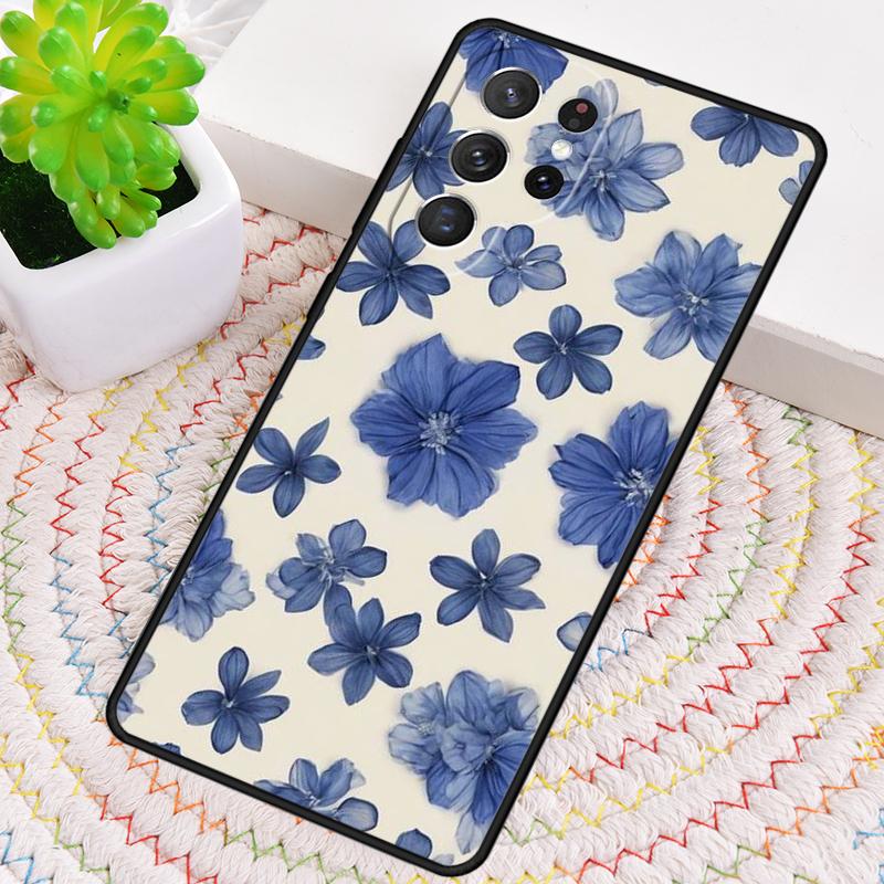 Blue Flower Phone Case for Samsung Galaxy note 10 pro S26 Ultra S23 S24 FE S25 S21 S22 PLUS shockproof Cove