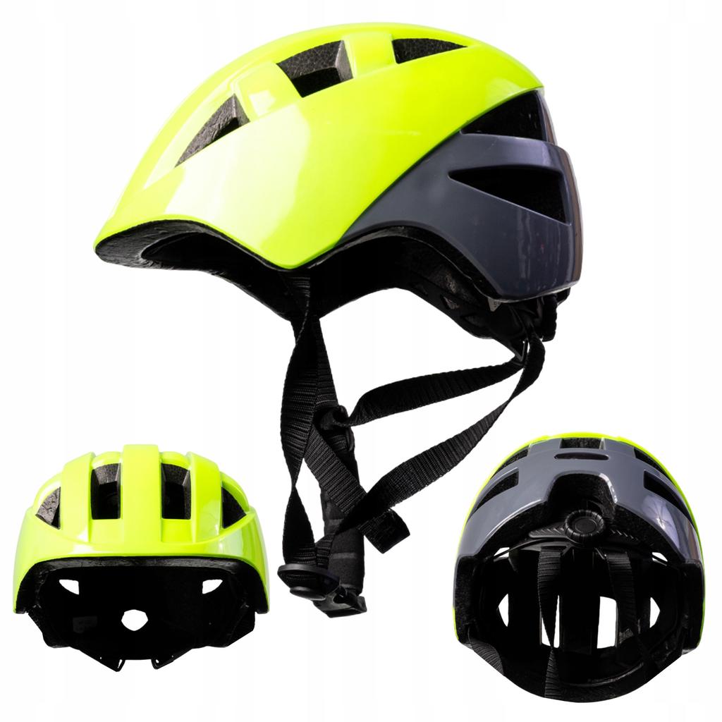 Kask Rowerowy Dziecięcy Roxar Kid Żółty Fluo S 48-52 Cm