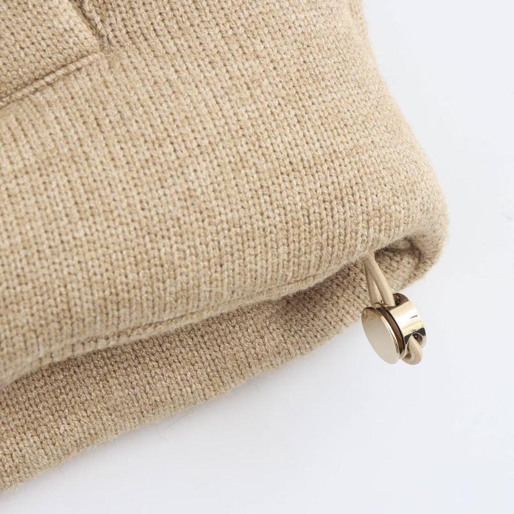 2024 Women's Autumn Stand-up Collar Cotton Cardigan Vest - Warm and Simple Short Style