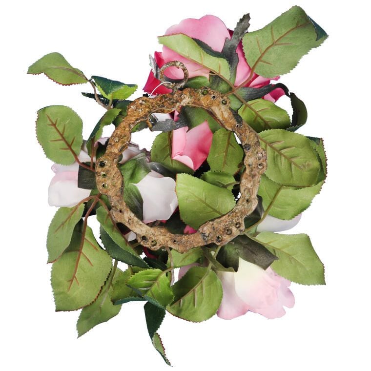 Romantic Wreath with Pink Roses, Diameter 20 cm