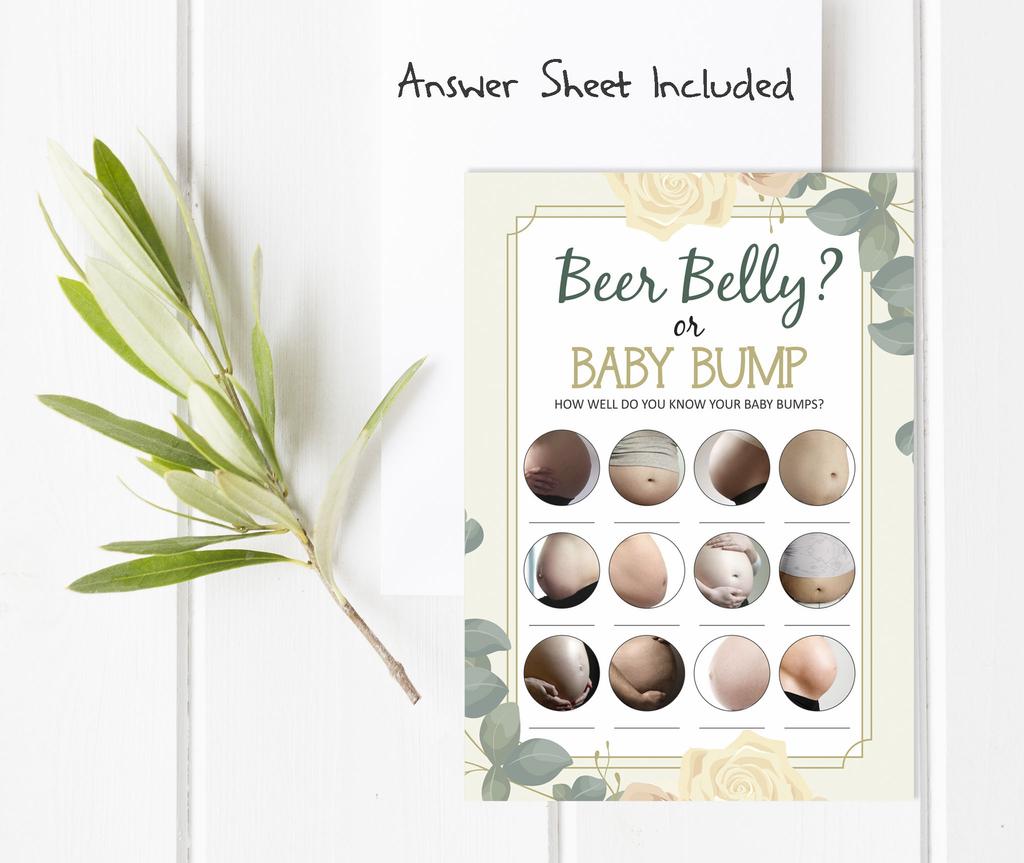 Inkdotpot Beer Belly Or Baby Bump Games Party Supplies Activity Cards Baby Shower Game Ideas Baby Shower Gender Neutral Games Its A Boy Or