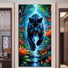 Large Size Mosaic DIY Full Diamond Painting Kits Art Black Leopard and Butterfly Embroidery Cross Stitch Rhinestones
