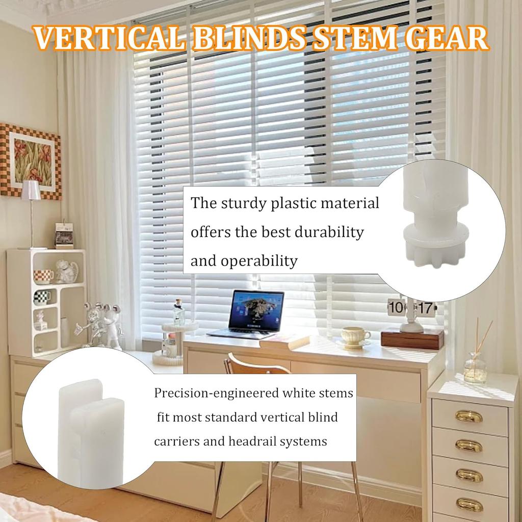 20Pcs Vertical Blind Stem Replacement White Stems for Window Carrier Vanes Headrail Repair Kit Vertical Blinds Curtain Accessories