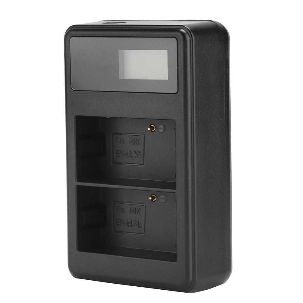 SEIVI EN3E Přenosná nabíječka baterií fotoaparátu Nabíjení LCD Zobrazení elektrického množství Dva sloty pro