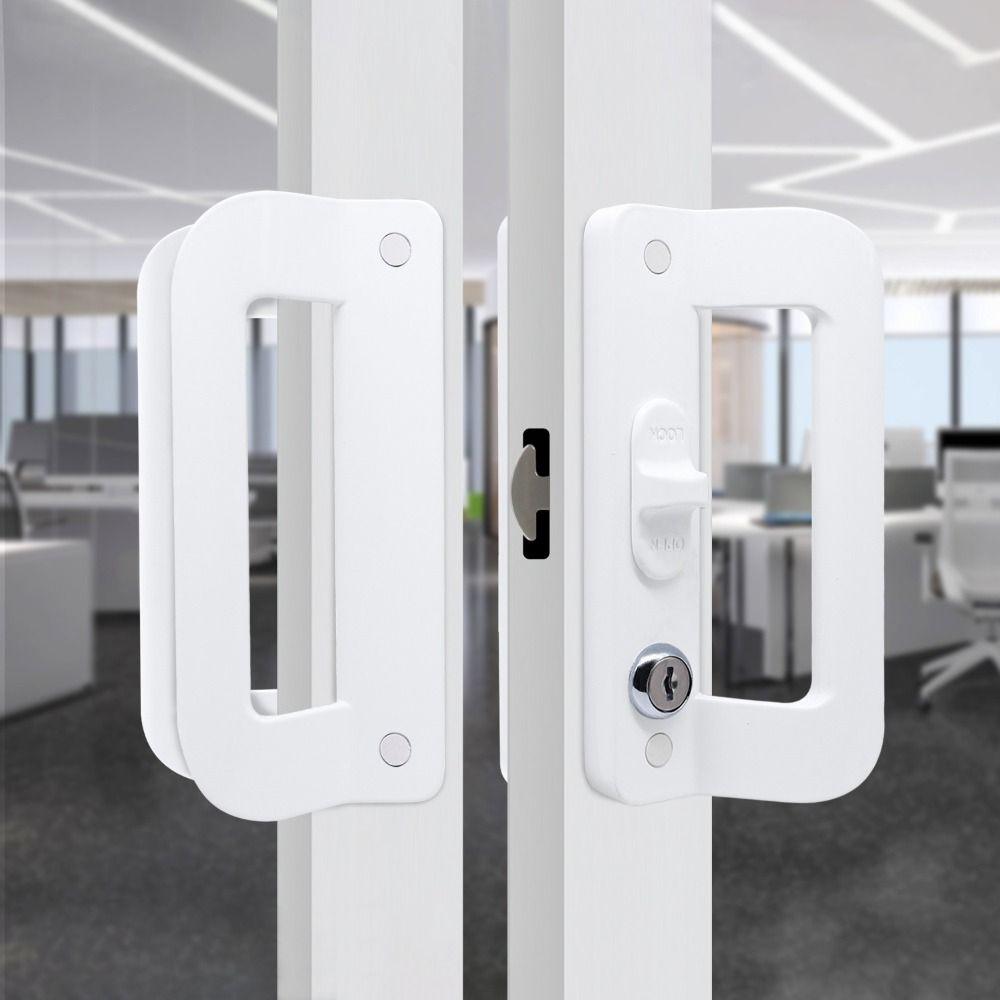 Aluminum Alloy Sliding Door Lock Double Sided Hook Lock Sliding Mechanism Door Handle  Balcony Door