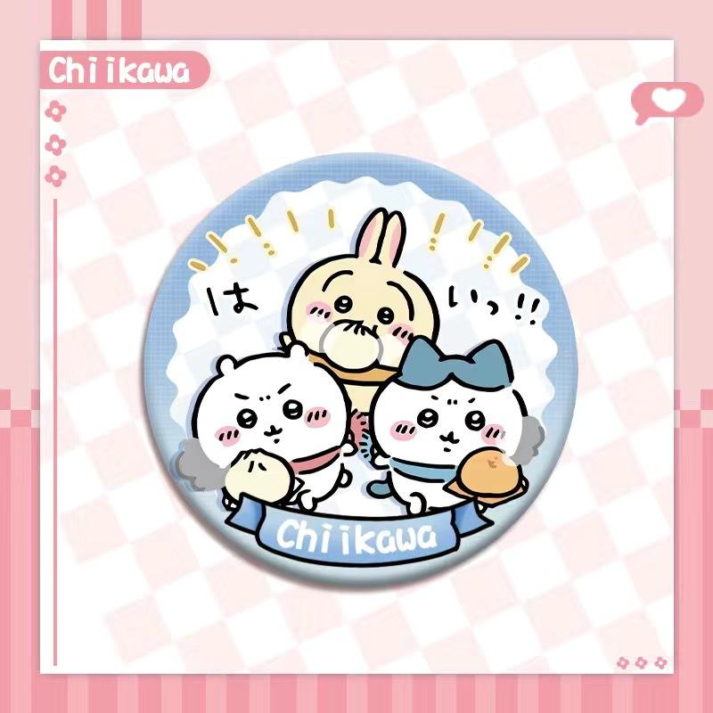 Chiikawa Jii Badge Emoticon Pack Usachi Hachiware Cute Cartoon Series Peripheral HD Tinplate Laser Bars Friend Gift