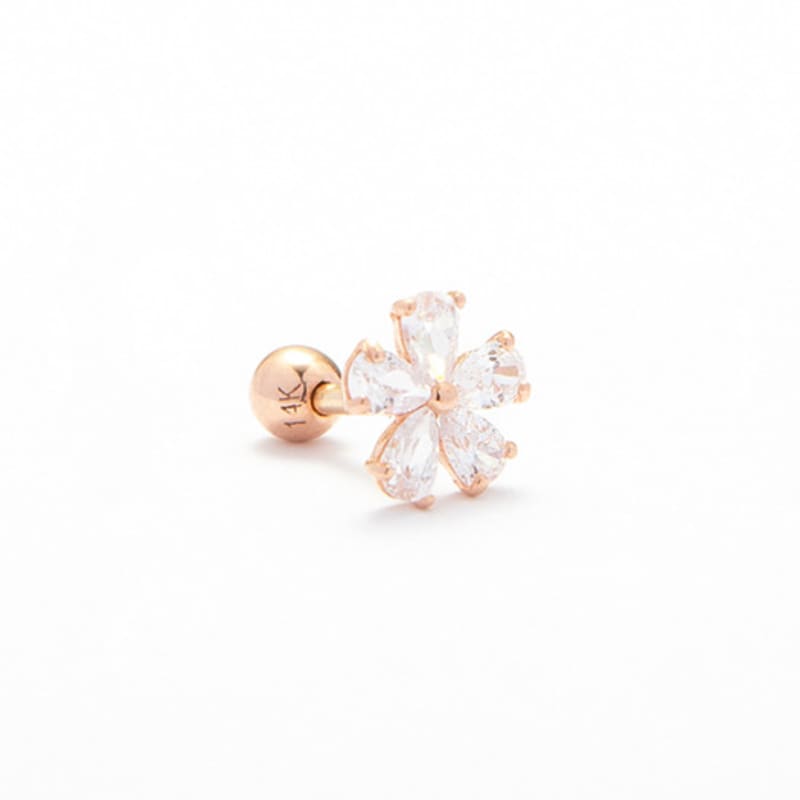 LUNNE 14k Snowflake Cubic Piercing (14K Gold) #W03