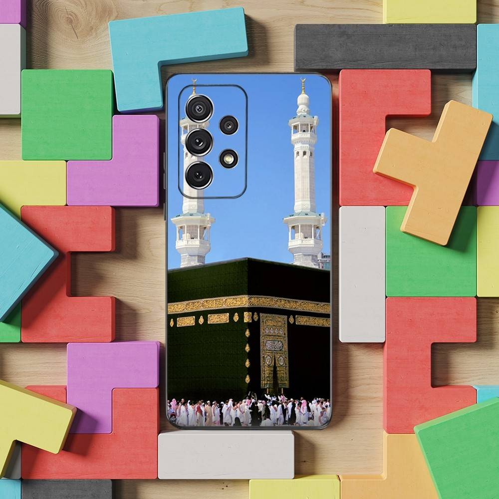 Moslem Art Kaaba Case For Samsung S23,S25,S20,S10,S9,S21,S24,S22,Ultra,FE,Plus,Lite,Soft Silicone Black