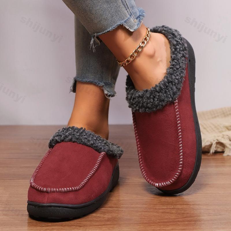 Fashion Retro Warm Suede Thick Soled Cotton Slippers for Men 2025 Winter Soft Comfortable Fashion Trend Versatile Plush Chunky Draggers