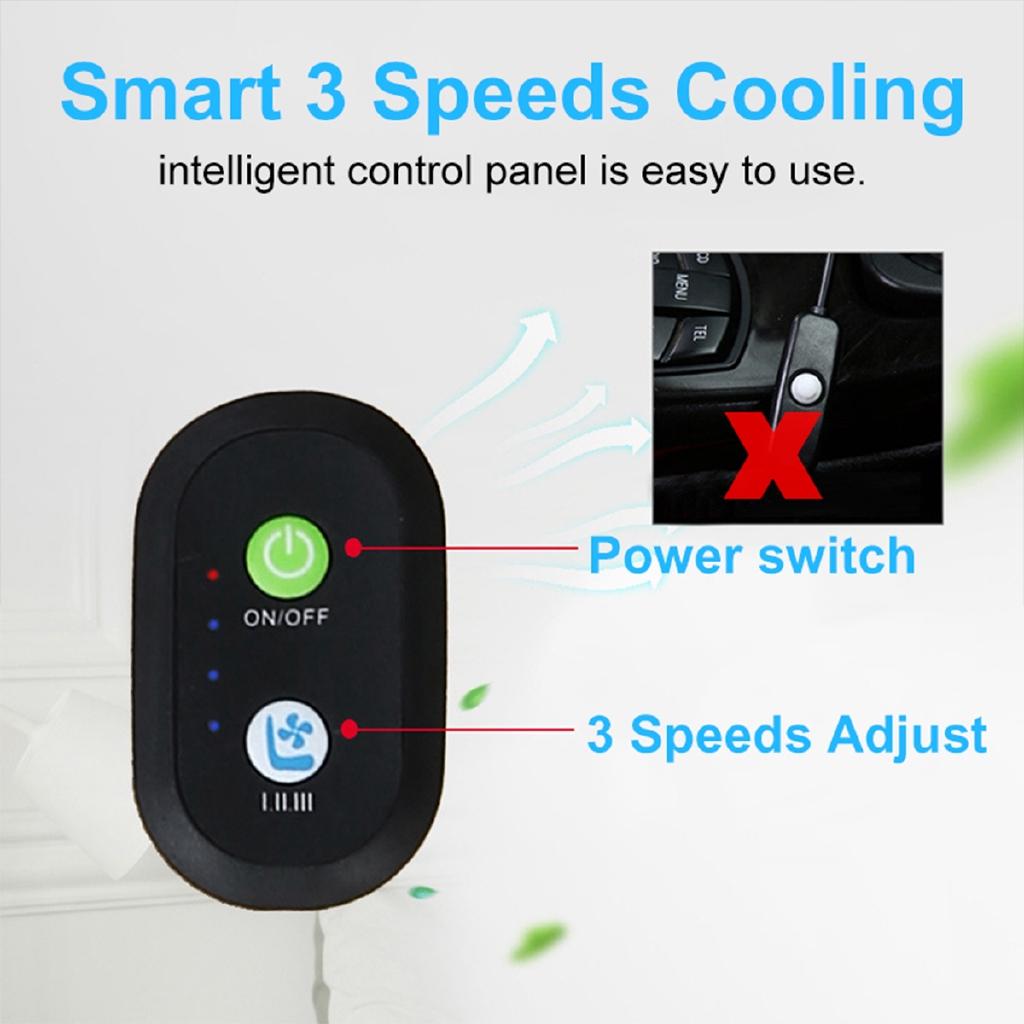 Built-in Fan Cooling Car Seat Cushion Cover Air Ventilated Fan Conditioned Cooler Pad 3 Speeds Car Seat Cushion Cover 12V