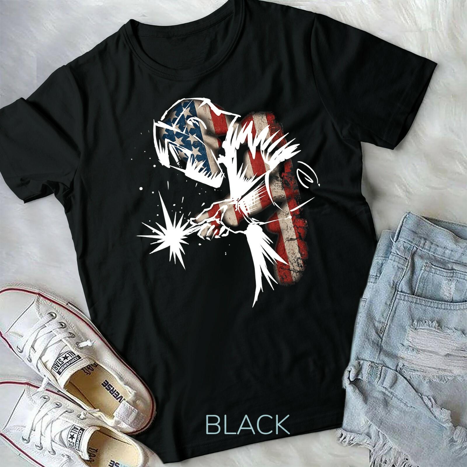 Welder American Flag USA Patriotic Welder Gift Unisex Youth T-shirt M
