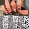 Graffiti Style Cute Cat Bow Nail Decals with Adhesive Backing - Sweet & Cool Nail Art Stickers