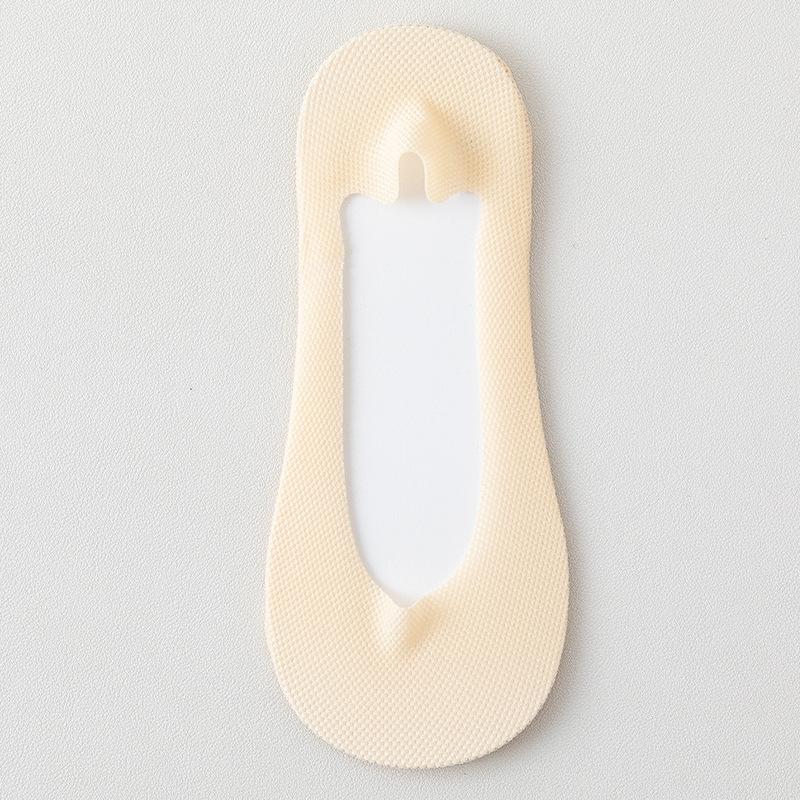 5 Pairs of Women's Cotton Summer Thin Mesh Breathable Sweat Absorbent Non Slip with Invisible Socks