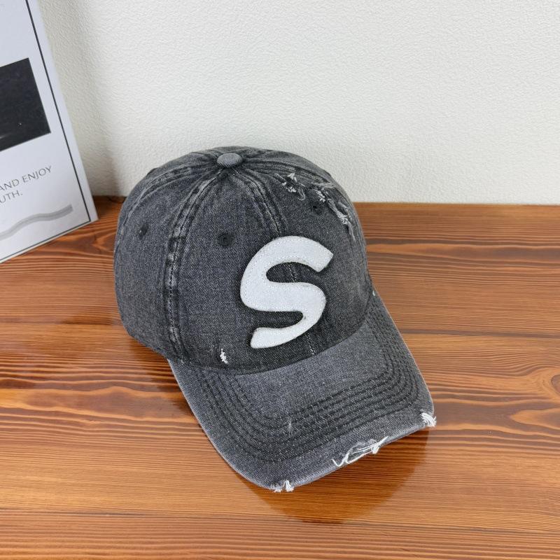 New Denim Baseball Caps Casual 100% Cotton Letter S Baseball Cap Women Men Spring Summer Cap Adjustable
