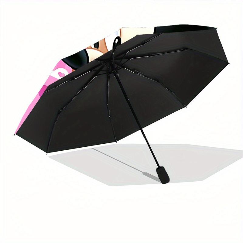 1pc Minnie Mouse Automatic Folding Umbrella, 8-Rib Portable & Foldable Design, Highqualityy0722056