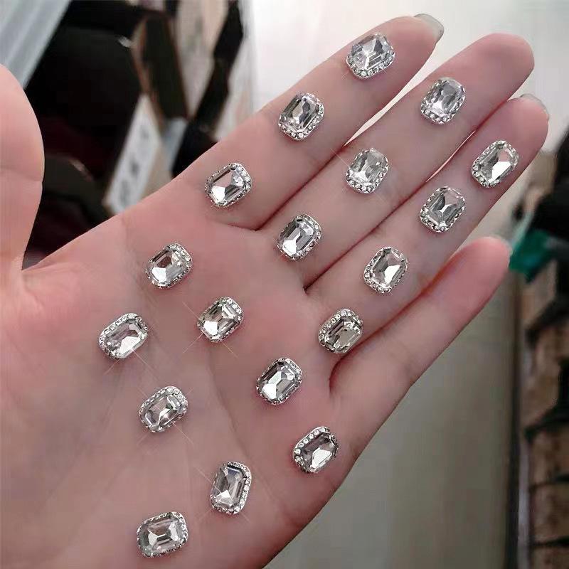 Nail Art Diamond Jewelry Alloy Rhinestone Luxury Super Flash Diamond Nail Big Diamond Three-Dimensional Rhinestone