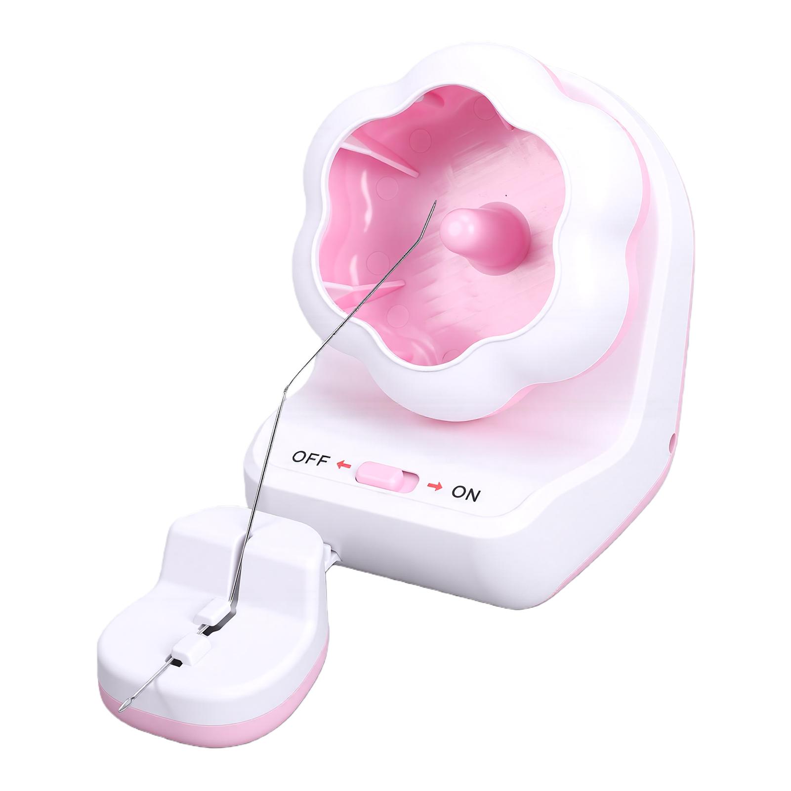 Electric Bead Spinner for Jewelry Making Automatic Electric Bracelet Maker Plug and Play Pink