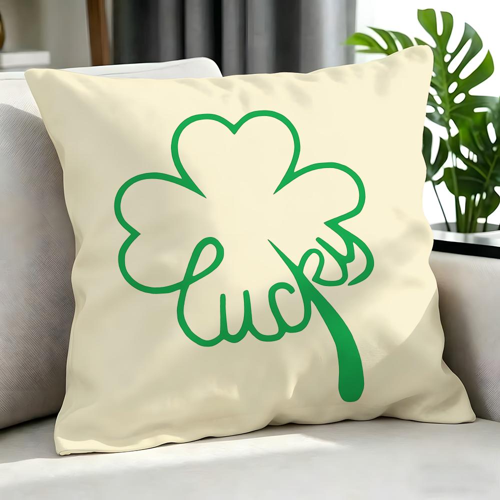 SSt Patrick Cartoon Lucky Clover Cushion Cover Cushion Cover Set Pcs x x x Pillowcase Decorative Sofa Home Decor
