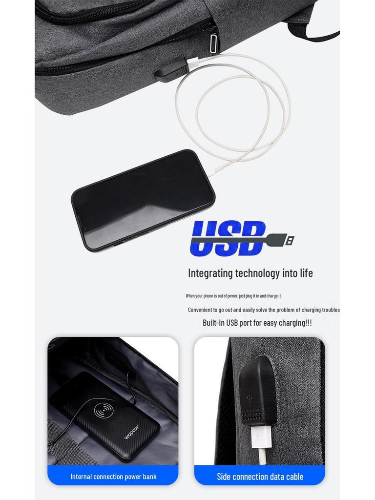 Módní velkokapacitní multifunkční batoh na notebook pro studenty a dojíždějící