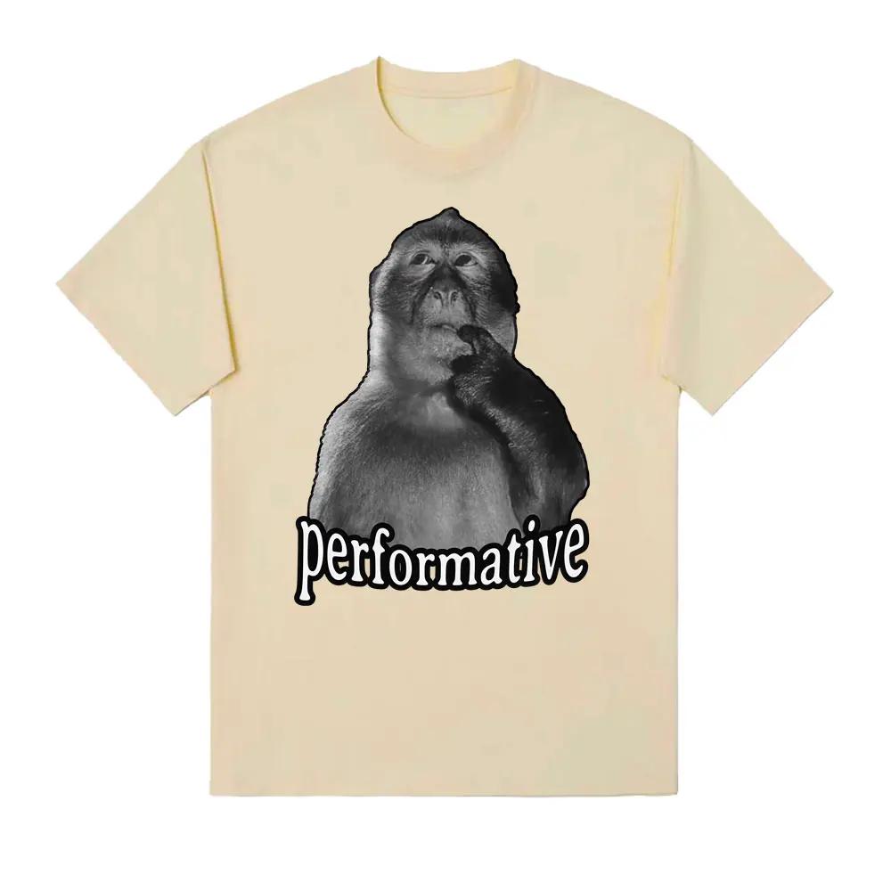 Funny Performative Meme Graphic T Shirt Clothing Fashion Humor Vintage TShirts Unisex Oversized TShirt Streetwear S