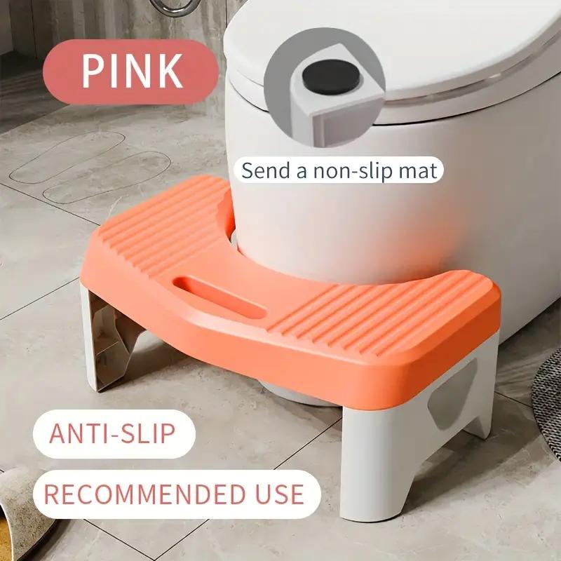 Ergonomic Toilet Footstool for Adults Kids Non-Slip Bathroom Squat Stool for Improved Posture and Easier Bowel Movements