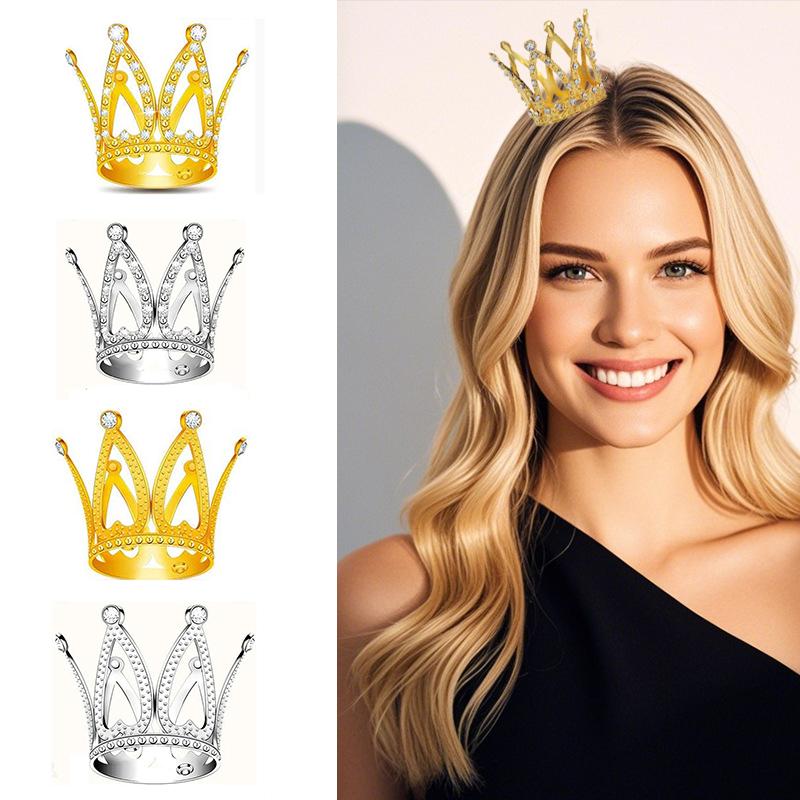 Children Girls Hollow Out Design DIY Simulated Butterfly Ornaments Alloy Crown Cake Topper Decorative 9 Styles