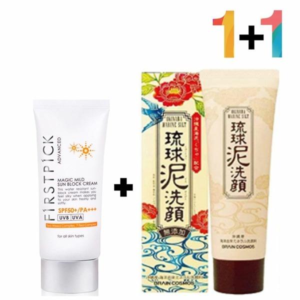 Non-sticky Sunscreen Cica Mud Cleansing Foam Face Wash (WA1B893) 1: 1 sunscreen 2: 1 mud foam