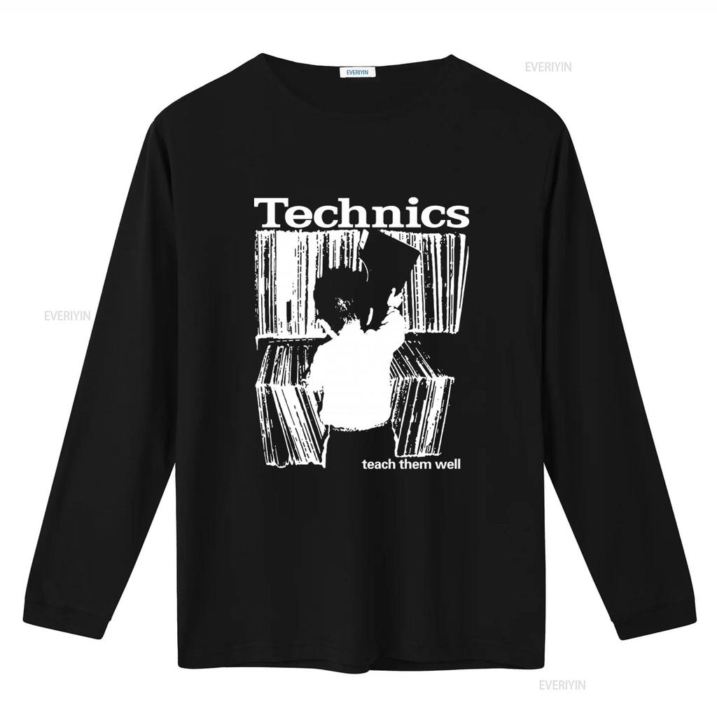 Vintage Technics T-Shirt Herren L Schwarz Audio Hi Fi Plattenspieler Hip Hop DJ Y2K 2000er Lehre Sie Gut vintage Gewaschen Bequem