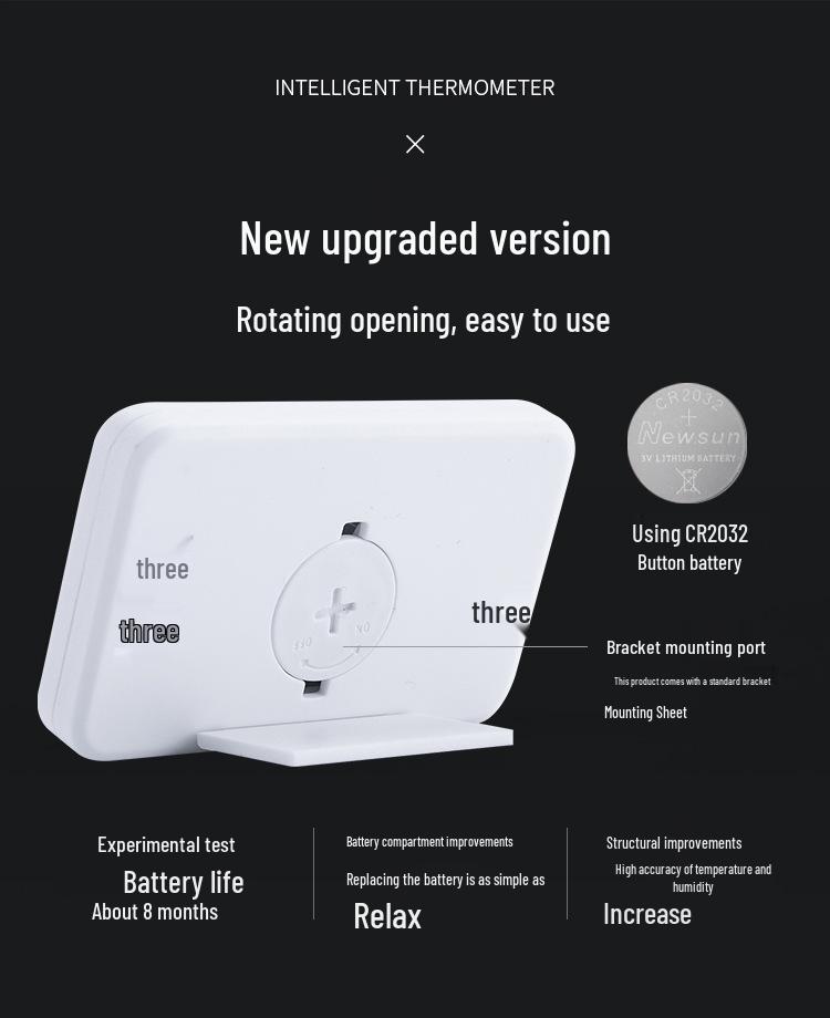 Pandun 1cm Slim Digital Thermometer & Hygrometer for Baby Room