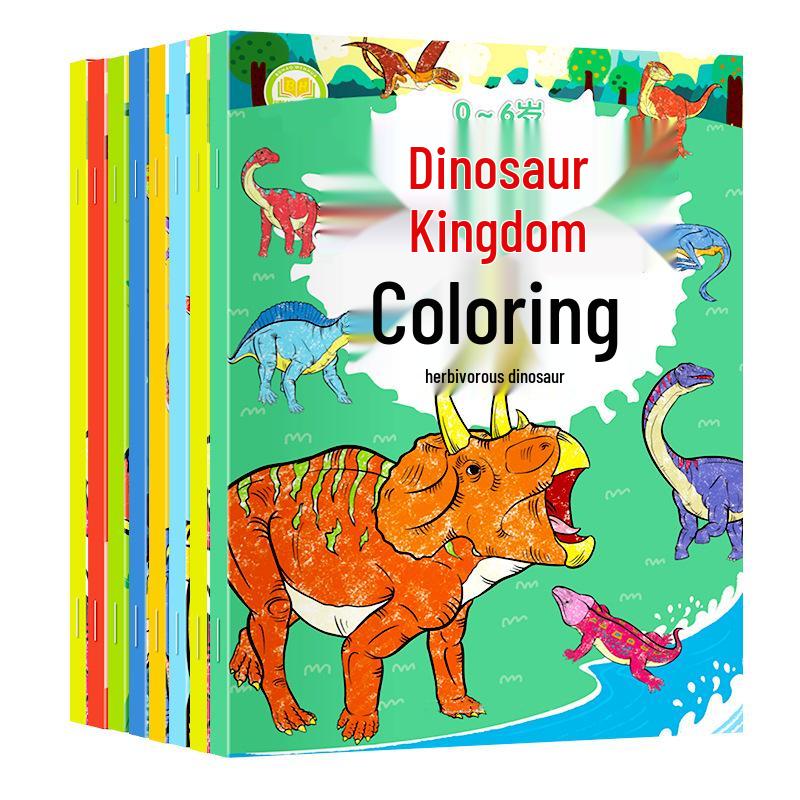 Dinosaur & Car Coloring Book for Kids Ages 3-6