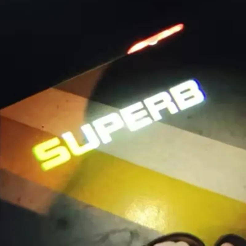 MNT2 2pcs Car Door Light Welcome Light For Skoda Superb 2009 2010 2011 2012 2013 2014 2015 -2023 car accesorios superb Logo Light
