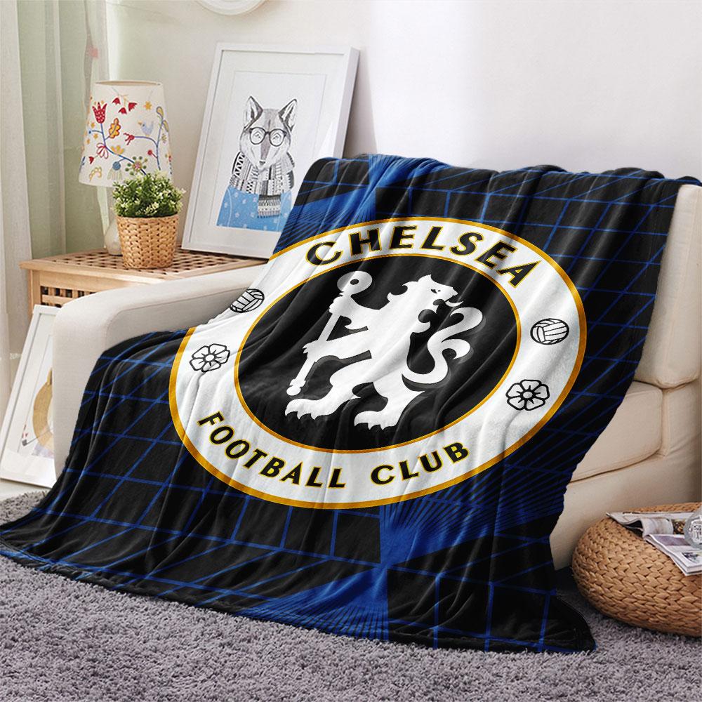 Chelsea bedekte Flanelldecke, weicher Überwurf für Schlafzimmer Sofa, waschbar, Fußballfanartikel, tolles Geschenk.