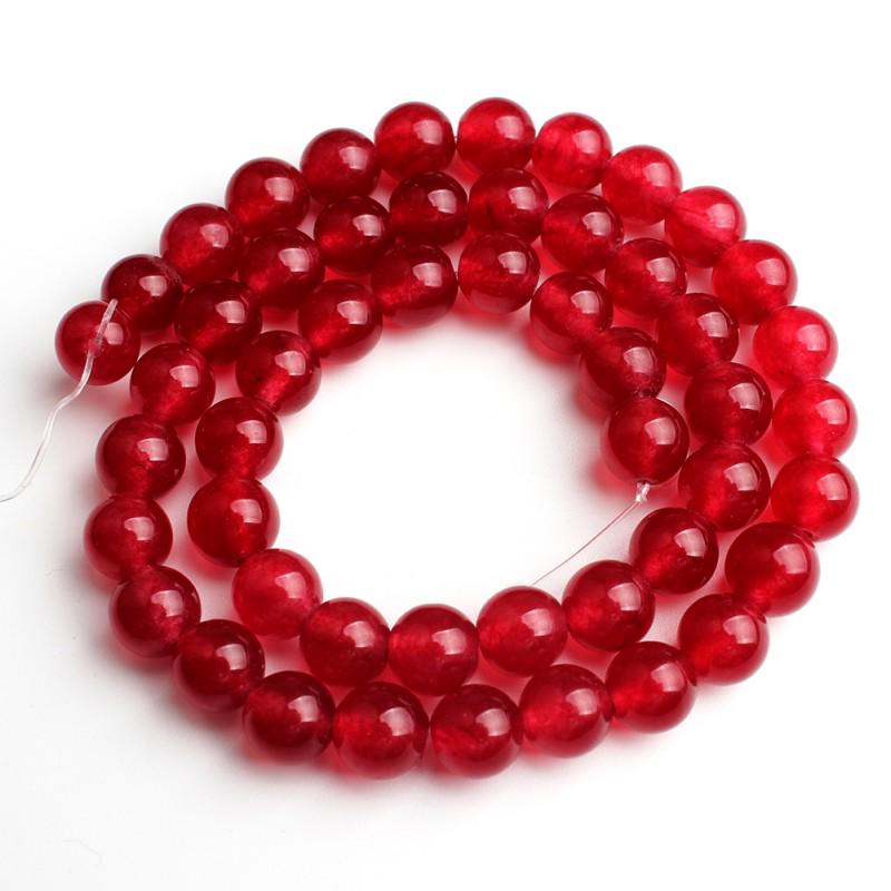 Joyas De Cuentas Sueltas Redondas De Calcedonia Roja Oscura Joyas De Cuentas Sueltas Redondas De Calcedonia Roja Oscura