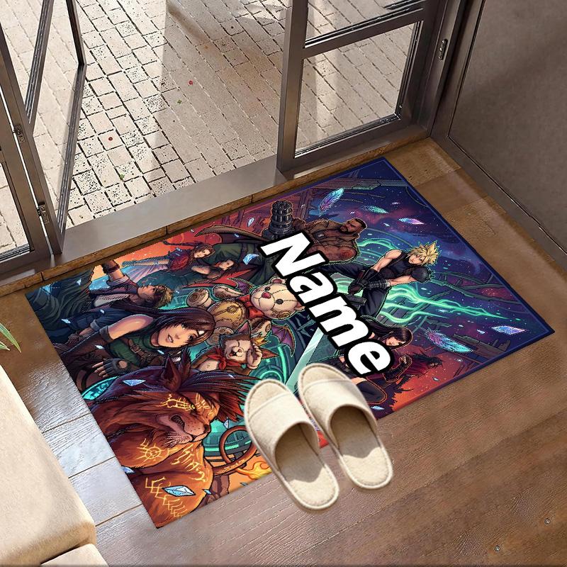 Custom Name Personalized Final Fantasy Print Carpet, Versatile Home Decor Rug, for Playroom, Apartment, Balcony, Entryway, Hallway Gift