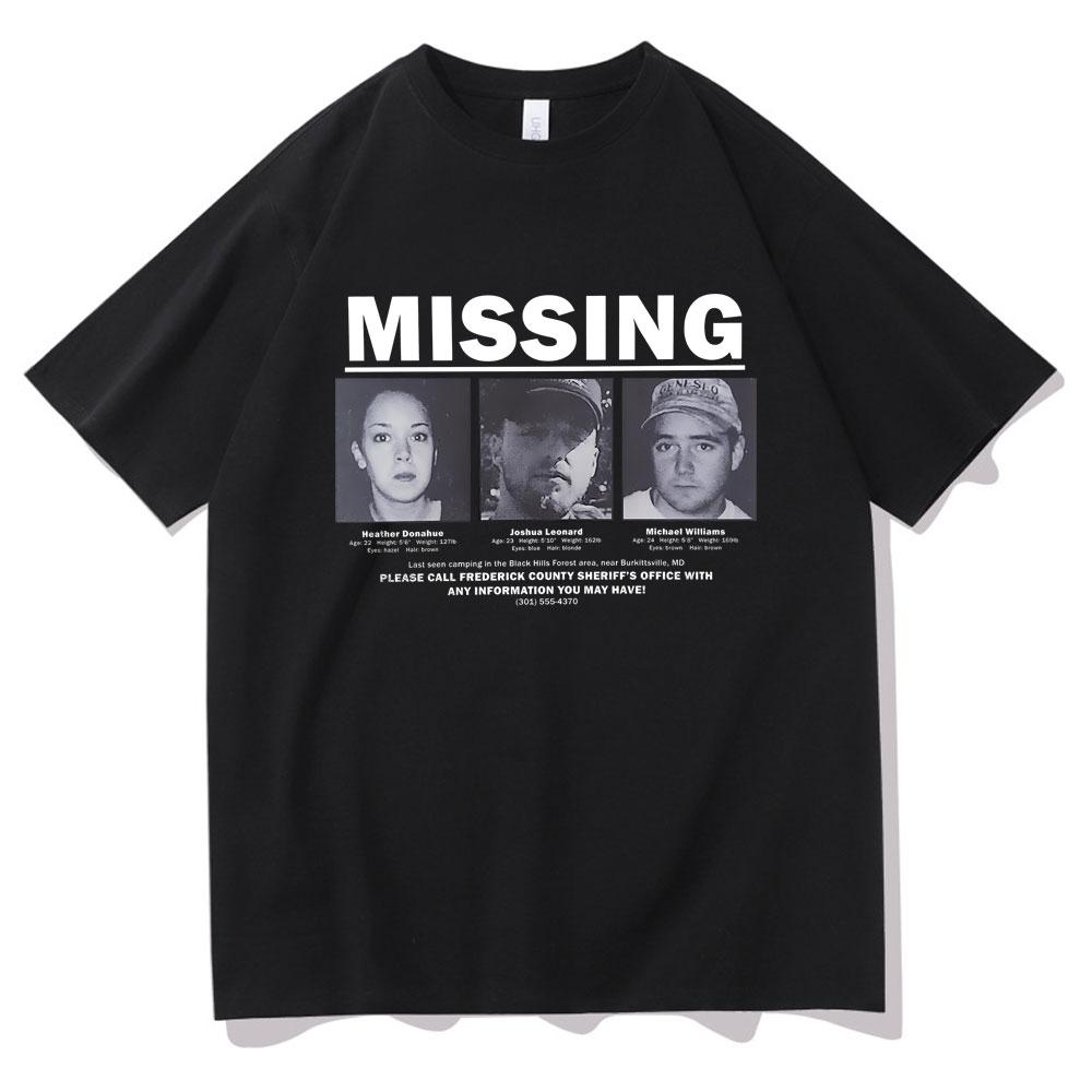 Suspense Horror Movie The Blair Witch Project Missing Mugshot Tshirt Men Women Fashion Vintage T-shirt Male Pure Cotton T Shi... S