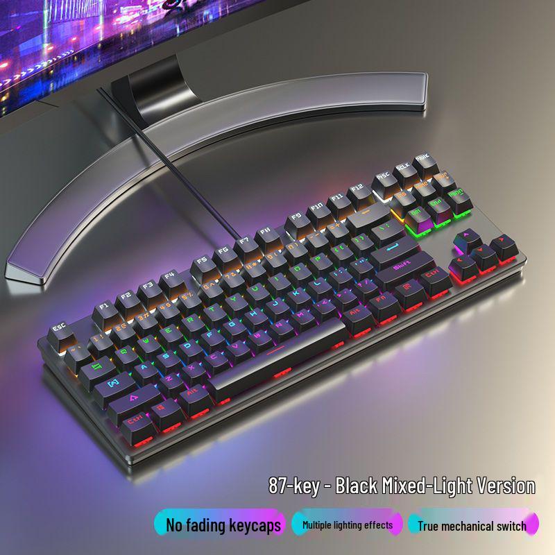 87/104 Key Mechanical Keyboard with Blue, Black, Red, Brown Switches for Gaming and Typing - Wired Universal for Desktop/Laptop