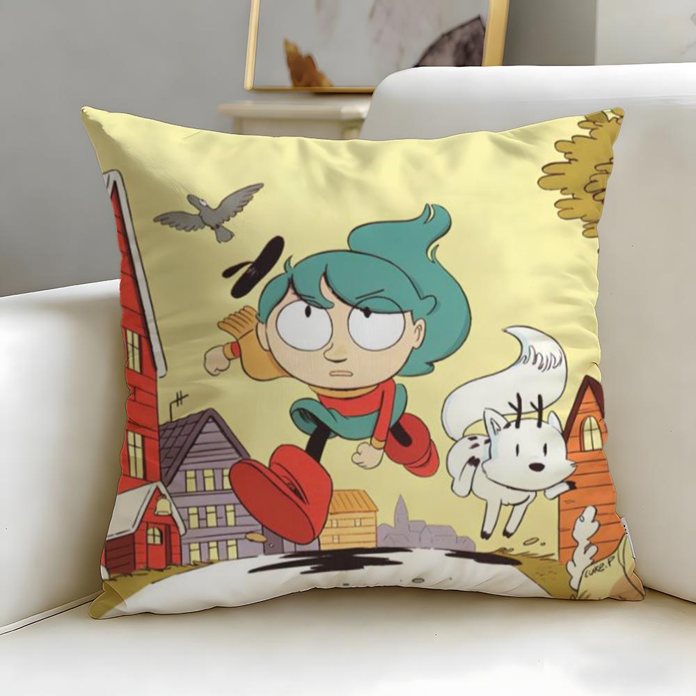 classic cartoon Hilda Cushion Cover Soft & Easy-Wash Pillow Case – Versatile for Couch, Bed, Travel and Office