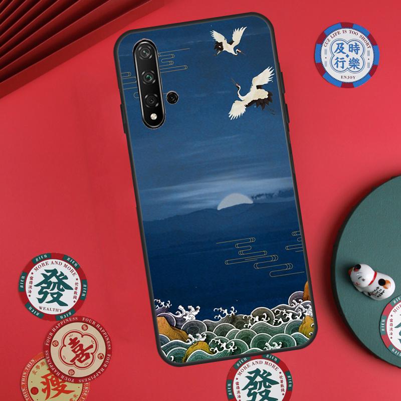 Art Crane Waves For Huawei Nova Y60 Y70 Y90 Y72 Y73 Y61 Y91 7i 8i 11i 12i 12s 9 10 SE P20 P30 P40 Lite Case