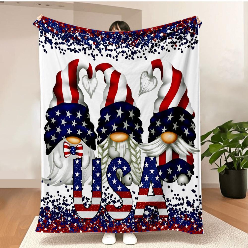 Merry Christmas Blanket Christmas Tree Gingerbread Man Red Flannel Blanket for New Year Christmas Gift for Family Nana Mon Dad