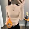 Women's Plus Velvet Warm Knit Sweater, High Collar, Long Sleeve, Thick Inner Layer - 2025 Autumn/Winter Collection
